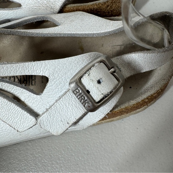 Birkenstock Rare White Cutout Leather Sandals  Comfort Summer Shoes Size 41 - Picture 9 of 15